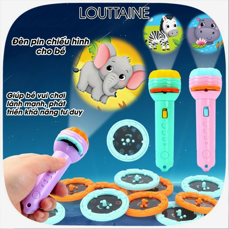ĐÈN PIN CHIẾU 36 HÌNH ẢNH 3D CHO BÉ YÊU THỎA THÍCH KHÁM PHÁ