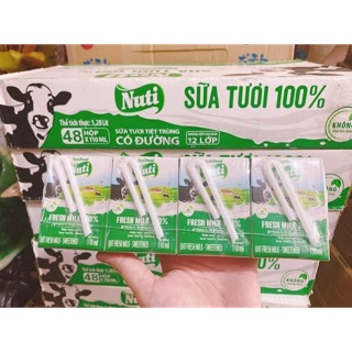 Thùng sữa tươi 100% NutiFood 110ml (48 hộp)