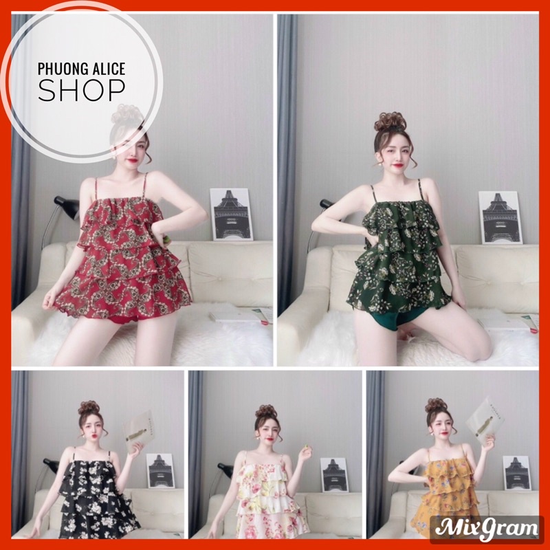 ❤️BỐN TẦNG❤️Đồ bộ hai dây, đồ bộ hai dây bốn tầng ảnh thật kèm video