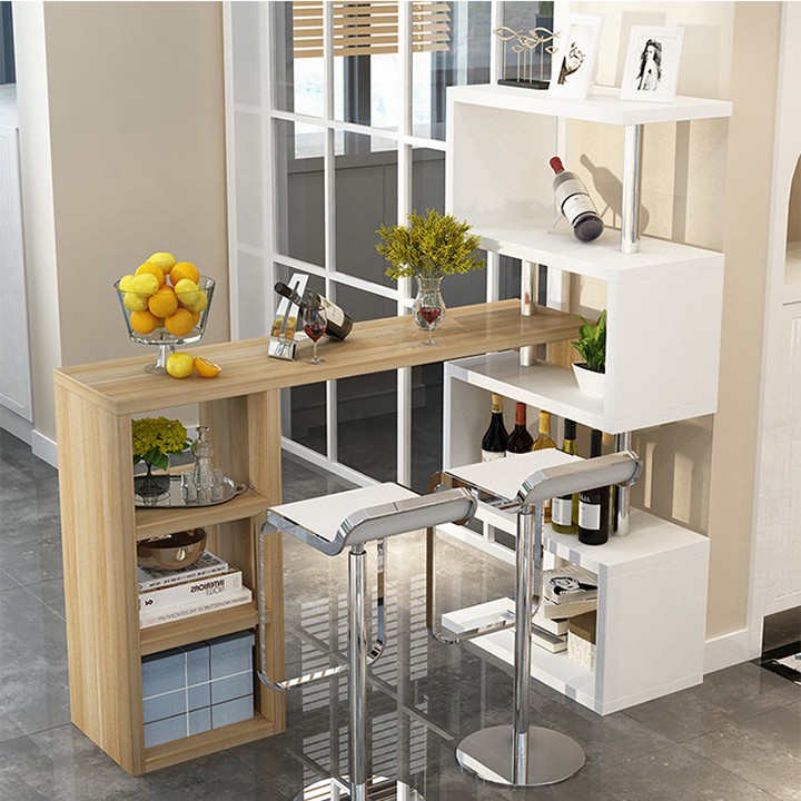 💥GIÁ RẺ💥 Quầy bar mini hiện đại, có kèm ô để rượu vang và khay để ly rượu đế cao trang trí phòng ăn, phòng bếp BAH038 | BigBuy360 - bigbuy360.vn