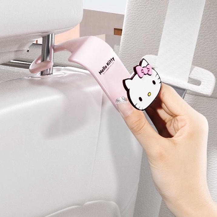 Móc treo đồ XIAODUOJIAJU gắn lưng ghế xe hơi hình mèo Hello Kitty tiện dụng