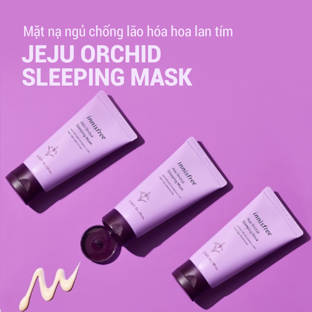 [Mã FMCGMF11 giảm 8% đơn 250K] Mặt nạ ngủ chống lão hóa hoa lan tím innisfree Jeju Orchid Sleeping Mask 80ml