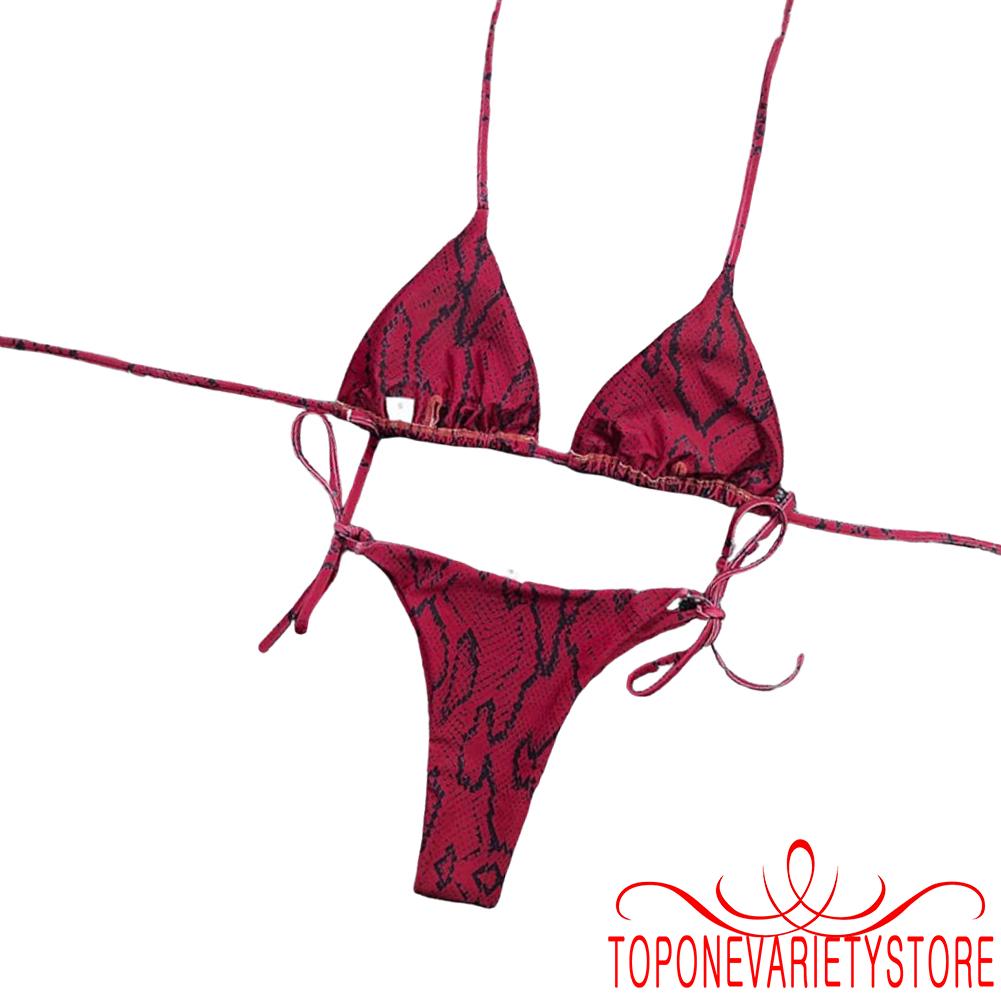 Bộ Bikini Hai Mảnh Hở Lưng Họa Tiết Da Rắn Thời Trang 2020 Cho Nữ %0020 | BigBuy360 - bigbuy360.vn