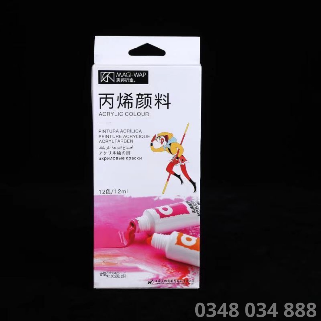 Bột vẽ cọ bản nail tôn ngộ không sét 12 màu