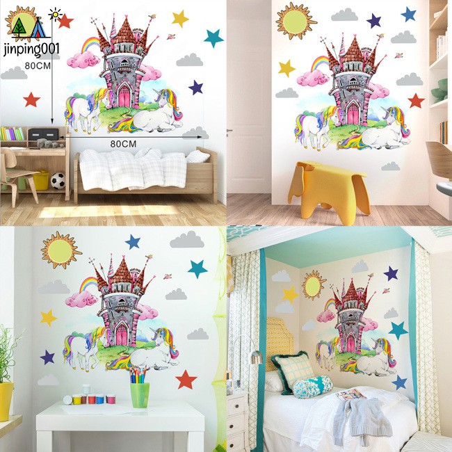 Sticker Dán Tường Họa Tiết Hình Con Ngựa Lớn Dùng Trang Trí Phòng Cho Trẻ Nhỏ