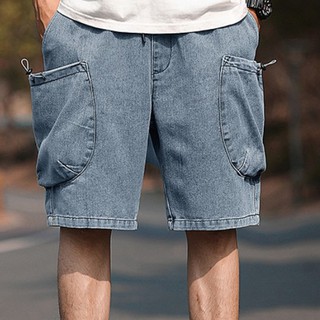 Quần Short Nam Lưng Thun, Mẫu Quần Ống Rộng, Chất liệu Jean (denim) chất lượng, túi hộp có khóa rút