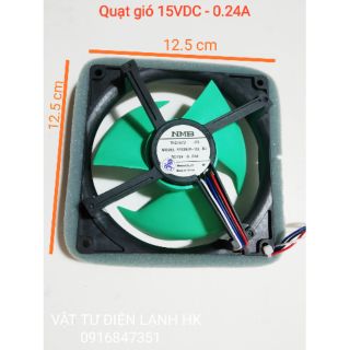 Quạt gió tản nhiệt hãng NMB 12.5x12.5x2cm 15VDC 0.24A