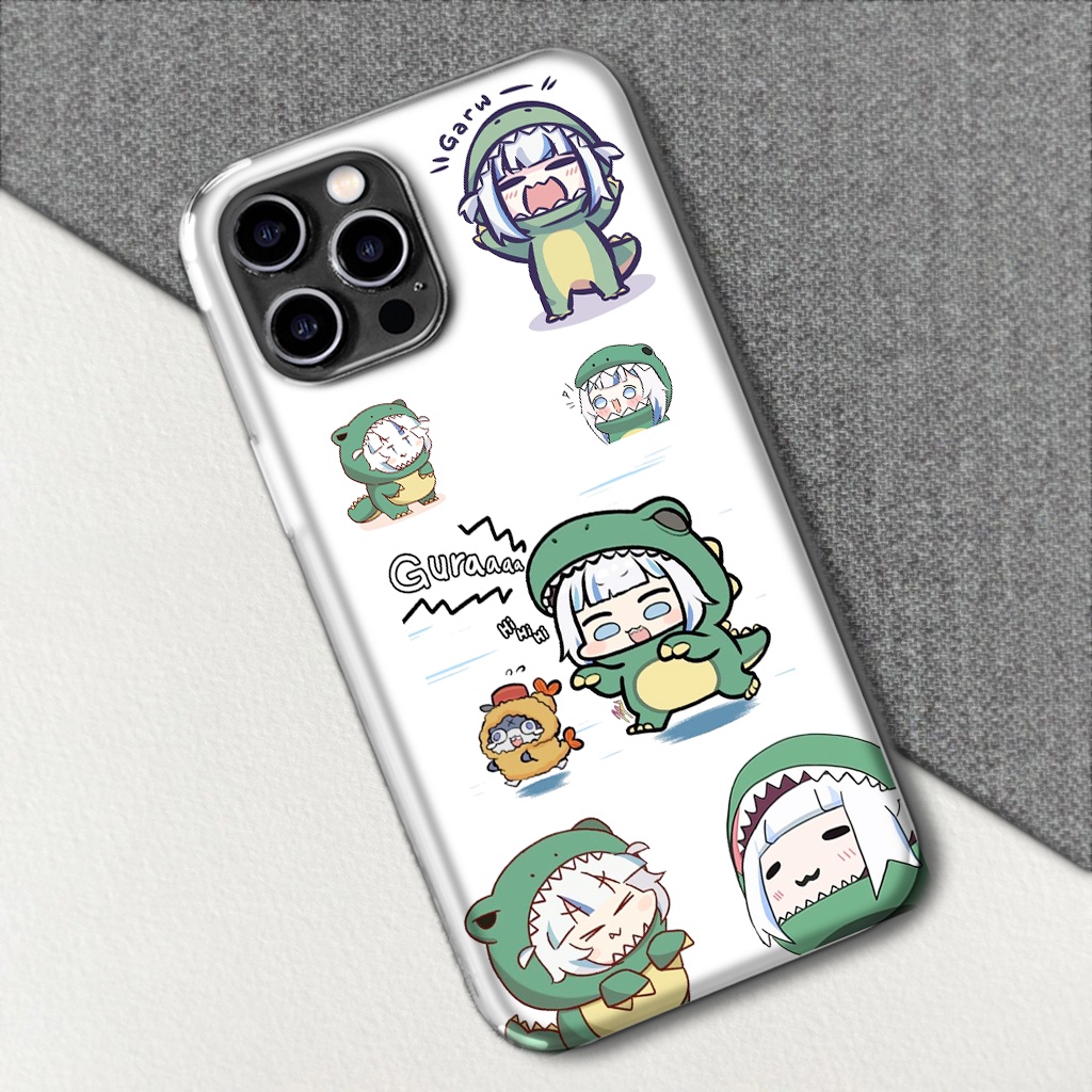 Ốp lưng Iphone Vtuber Hololive Gawr gura anime chibi cute bằng nhựa dẻo trong suốt phụ kiện shop HM Decor