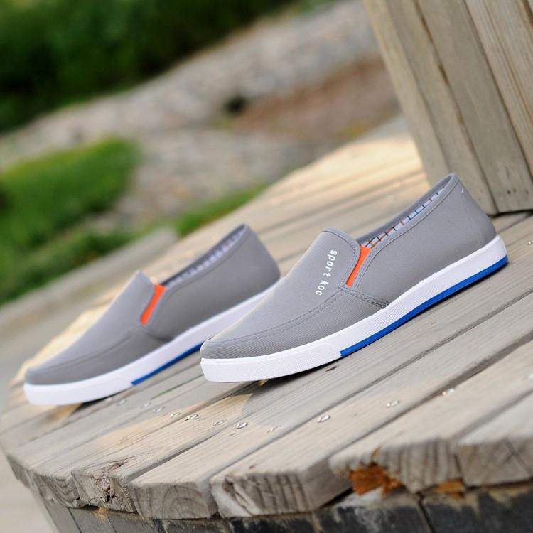 HN-Giày lười sneaker cách tân không dây MÀU XÁM - Giày vải thời trang cao cấp nam/nữ