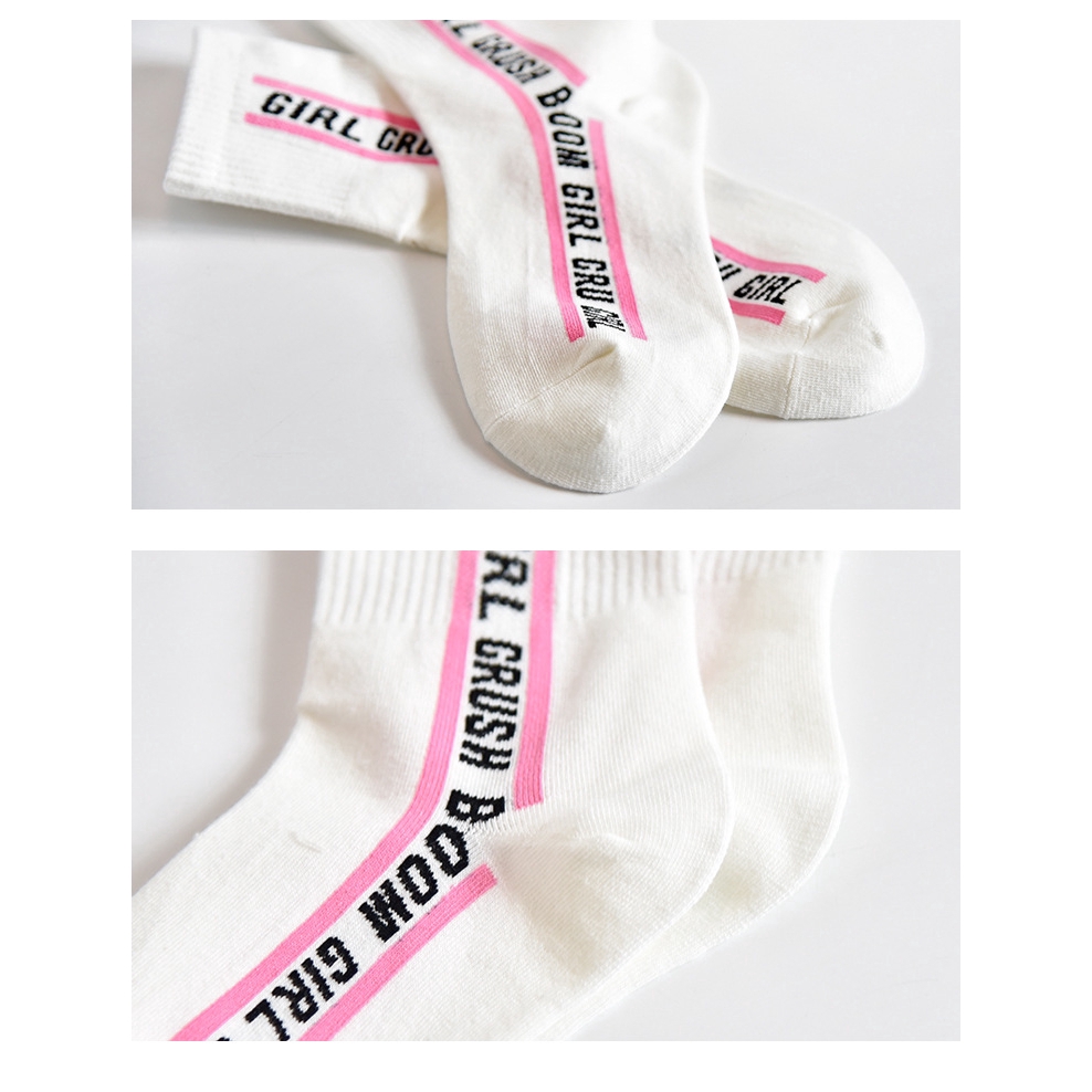 Korean style socks English characters Stockings Socks Retro pop socks