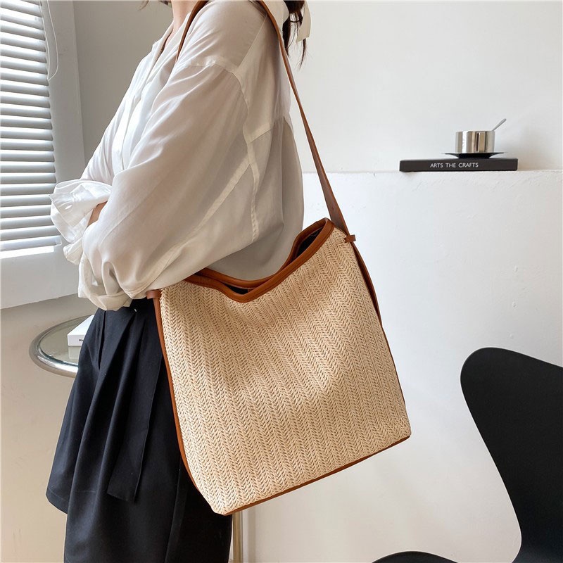 Túi đeo vai YADOU đan cói đơn giản thời trang đi biển cho nữ