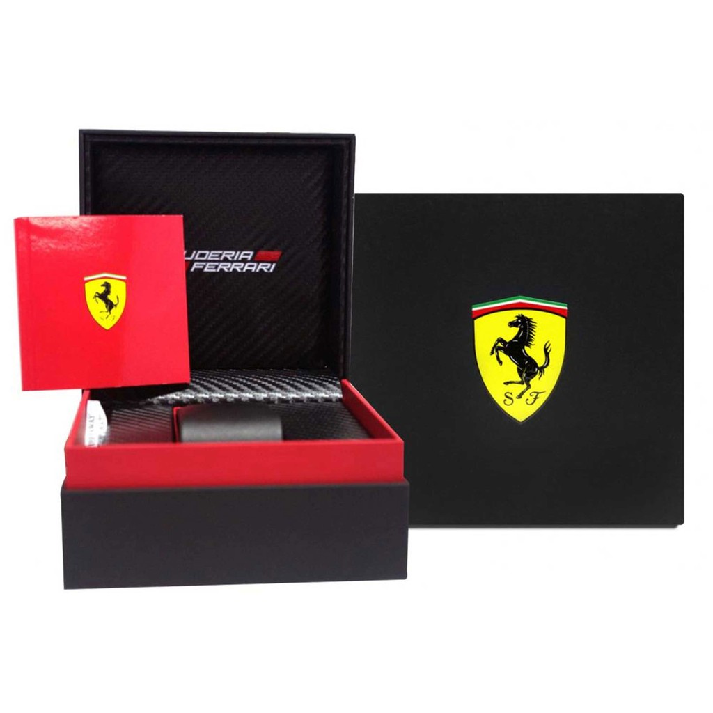 Đồng Hồ Ferrari Nam Dây Cao Su Pin-Quartz 0830747 - Mặt Đen (44mm)