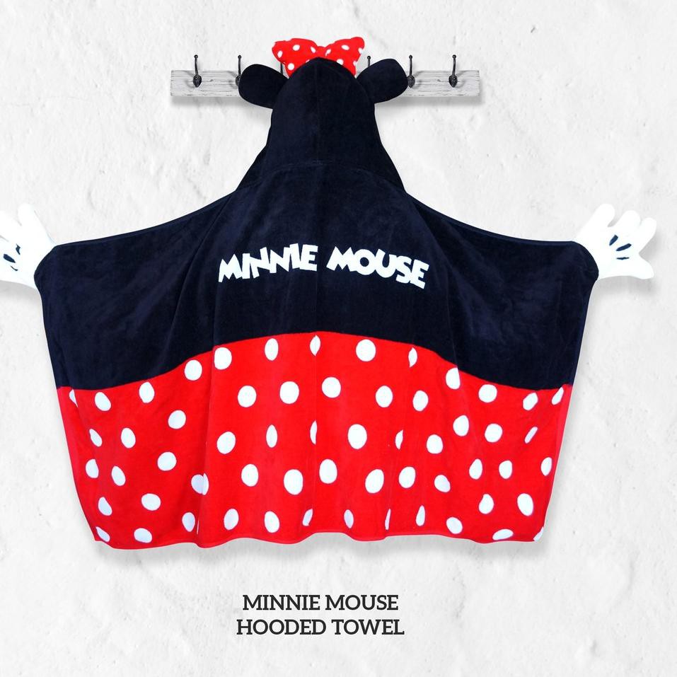 Áo Choàng Tắm Có Mũ Trùm In Hình Chuột Minnie Ps6 Dễ Thương