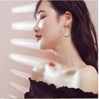 Bông tai khuyên tai tròn nữ cá tính mạ 925