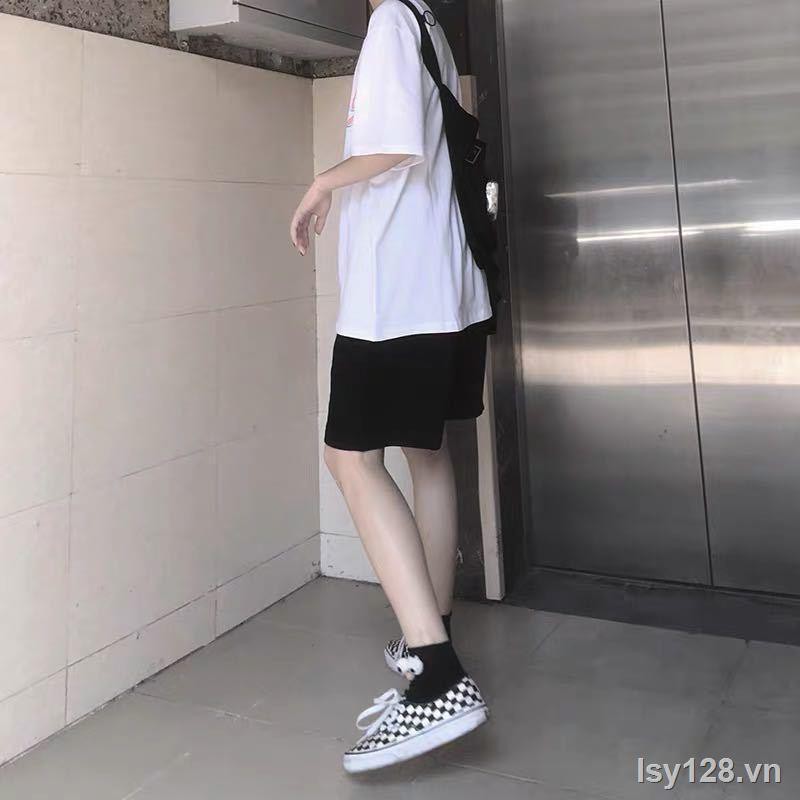 ☃Quần short nữ mùa hè 2020 kiểu mới Hàn Quốc ống rộng dáng giản dị học sinh ngắn màu đen trong năm điểm thể thao