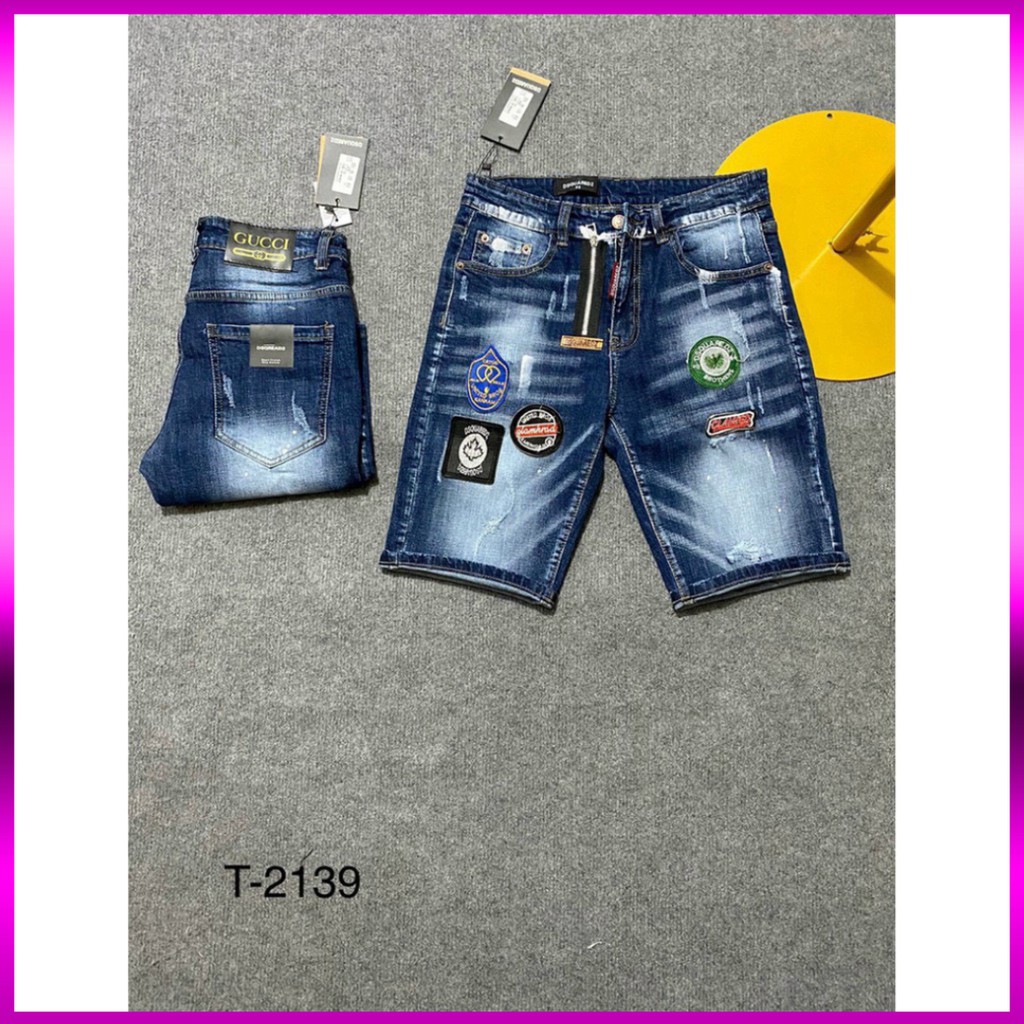 Quần Ngố Bò Dsq, Short Bò Nam Dsq Khóa Lệch , Huy Hiệu Thêu Logo Hàng Siêu Đẹp | BigBuy360 - bigbuy360.vn