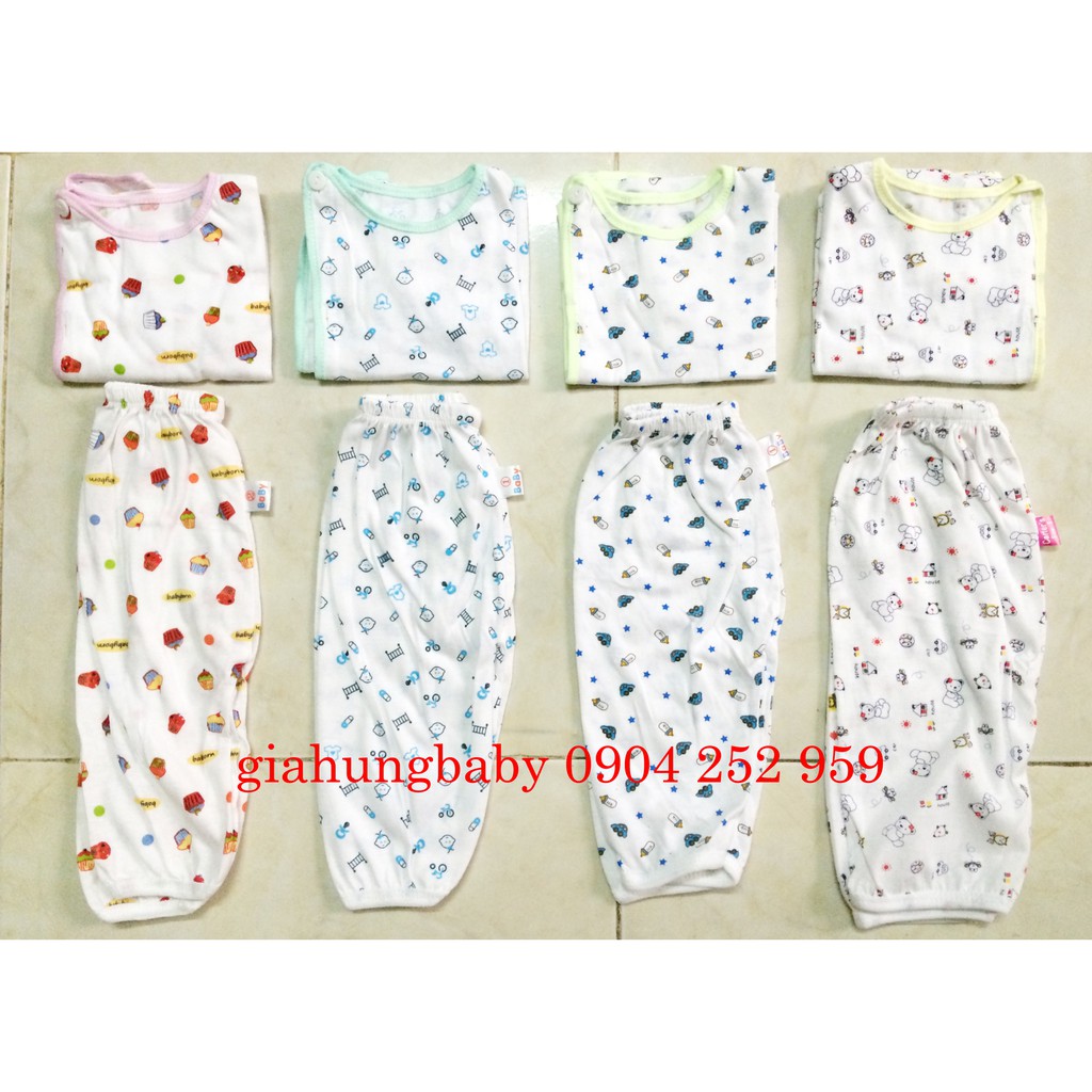 bộ quần áo sơ sinh bình sữa 100% cotton hàng Việt Nam cho bé