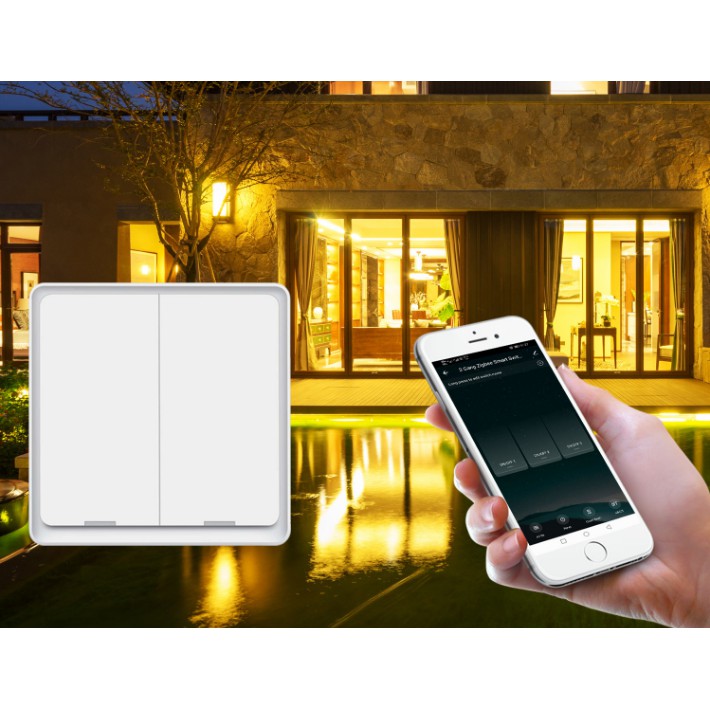 Công Tắc Đèn Zigbee Tuya Nút Bấm Cơ Hình Vuông ZLV01  Zigbee2MQTT Hass