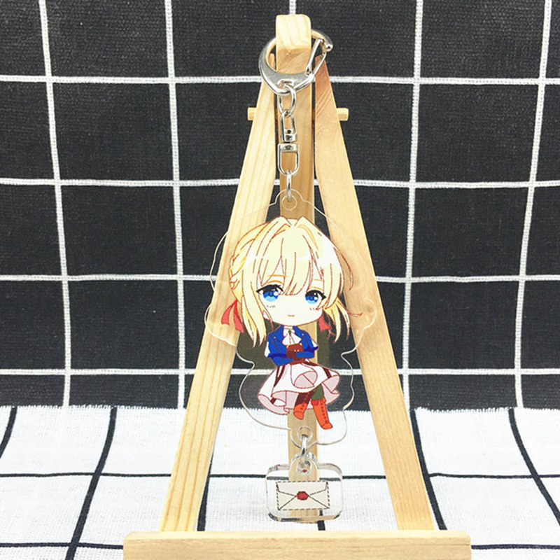 Anime Violet Evergarden Acrylic Pendant Keychain Key Rings Phone Charm Cosplay