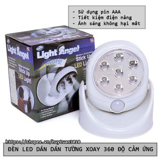 Đèn cảm ứng tự bật tắt chống trộm xoay 360 độ