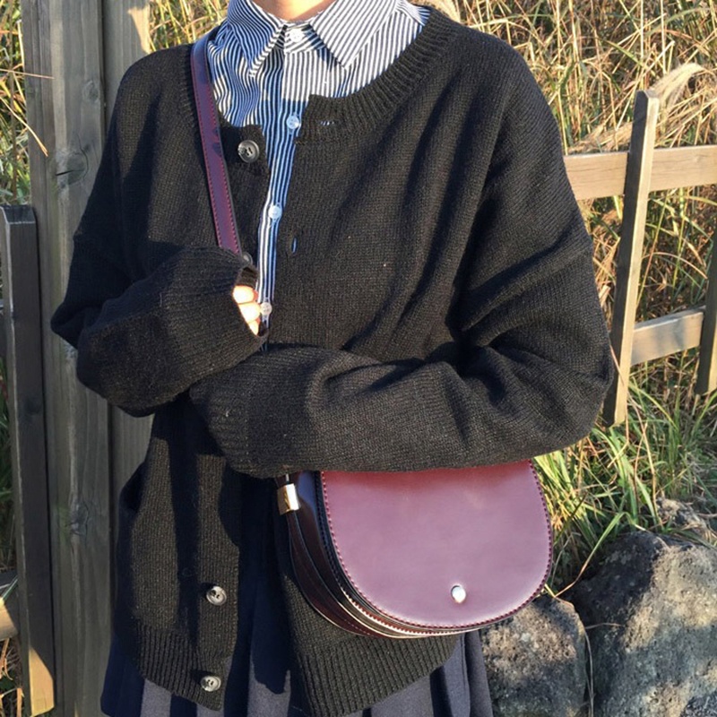 IELGY Túi đeo chéo IELGY bằng da PU ba chiều phong cách cổ điển dành cho nữ