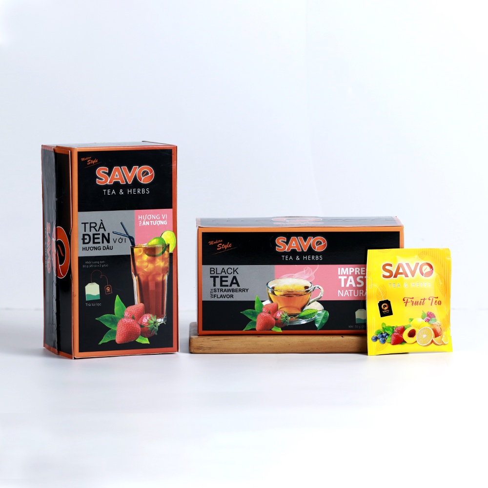 SAVO TRÀ TÚI LỌC - VỊ DÂU (Hộp 25 túi)