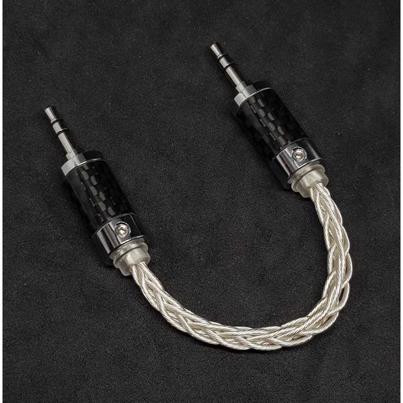 Dây cáp tín hiệu đồng mạ bạc OFC 1.2mm tết 8 kết nối AMPs -  IC 3.5mm ra 3.5mm mạ Rhodium