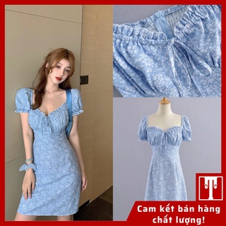 Váy đầm nữ cổ vuông lưng nhúm cực kỳ sexy