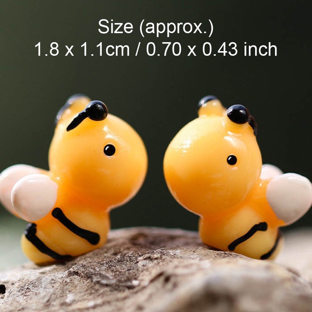 【SPP】6Pcs Cute Miniature Bees Micro Landscape Ornaments Decor for DIY Fairy Garden
