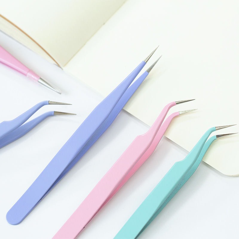 Nhíp gắp sticker đầu cong màu pastel tiện dụng, Nhíp gắp hình dán hỗ trợ trang trí sổ tay bullet journal