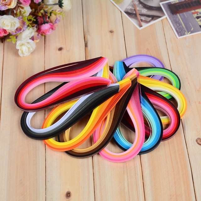 Giấy Quilling 0.5*39cm, mix 5 màu cùng tone