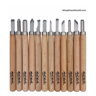 Dao khắc chạm gỗ Mont Marte Bộ 12 chiếc | Mont Marte Premium Wood & Lino Carving Chisel Set 12pc