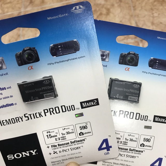 [Mã 159ELSALE hoàn 7% đơn 300K] Thẻ nhớ Memory Stick PRO Duo 4GB Sony ,Bảo hành 60 tháng