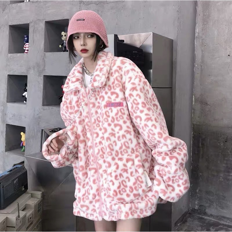 Áo khoác lông báo Hồng 2 lớp Ulzzang