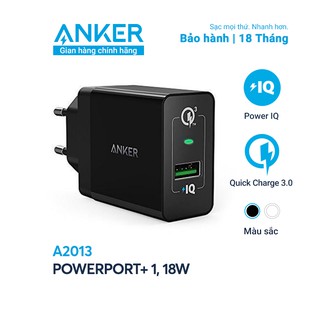 Sạc ANKER PowerPort+ 1 cổng 18w Quick Charge 3.0 - A2013