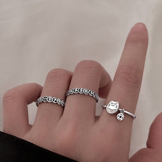 Nhẫn hình mèo may mắn phong cách Trung Hoa