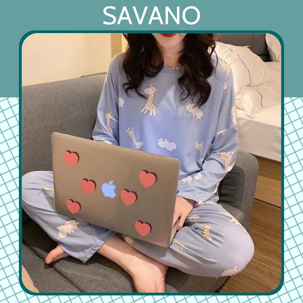 Đồ bộ nữ đồ mặc nhà đồ ngủ dễ thương thu đông quần dài bigsize SAVANO mã VA35
