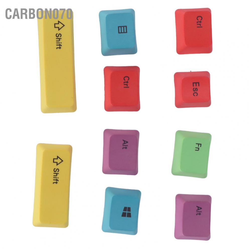 Hàng Sẵn 10Pcs Keycap nhựa PBT 10 phím cho Bàn phím cơ Công nghệ thăng hoa nhiệt tự làm Chiều cao OEM Đẹp thực tế đầy màu sắc【Carbon070】