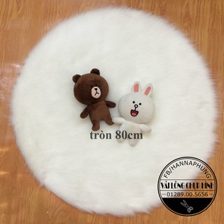 Thảm lông tròn chụp ảnh trang trí quay TikTok unbox review - MÀU TRẮNG (Ảnh thật)