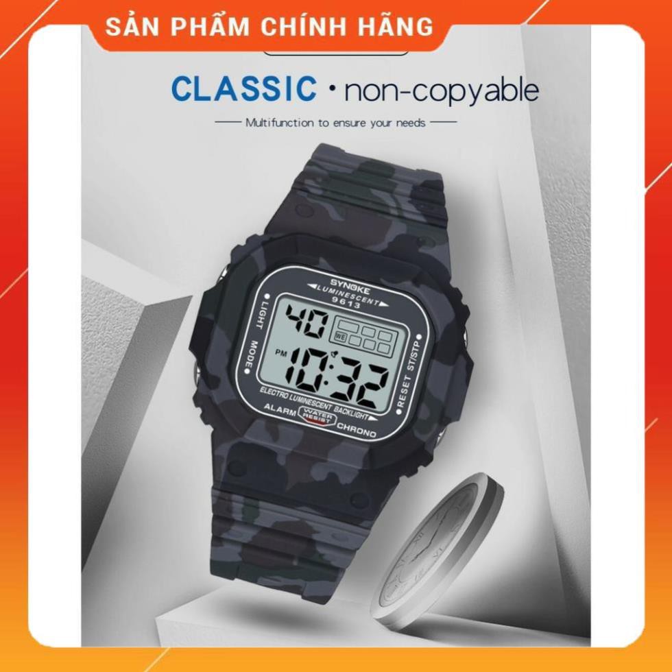 Đồng Hồ Lính Nam Synoke 9613 Dây Cao Su Cao Cấp 46mm Chống Nước