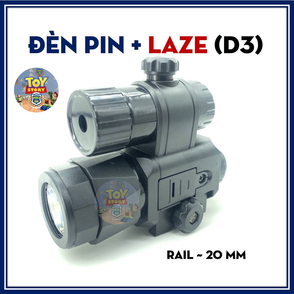 Đèn Pin Laze 2 Trong 1 D3 - Phụ Kiện Đồ Chơi Nerf