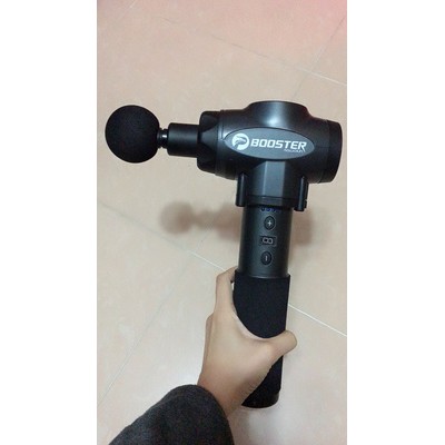 BOOSTER E 2021 - 9 mức độ (máy to khỏe chịu áp lực tốt) 6 đầu massage - Súng massage gun thư giãn cơ bắp