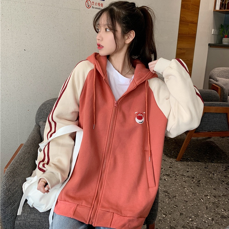 Áo Khoác Hoodie Dày Dáng Rộng In Hoạt Hình Kiểu Hàn Quốc Thời Trang Cho Nữ | BigBuy360 - bigbuy360.vn