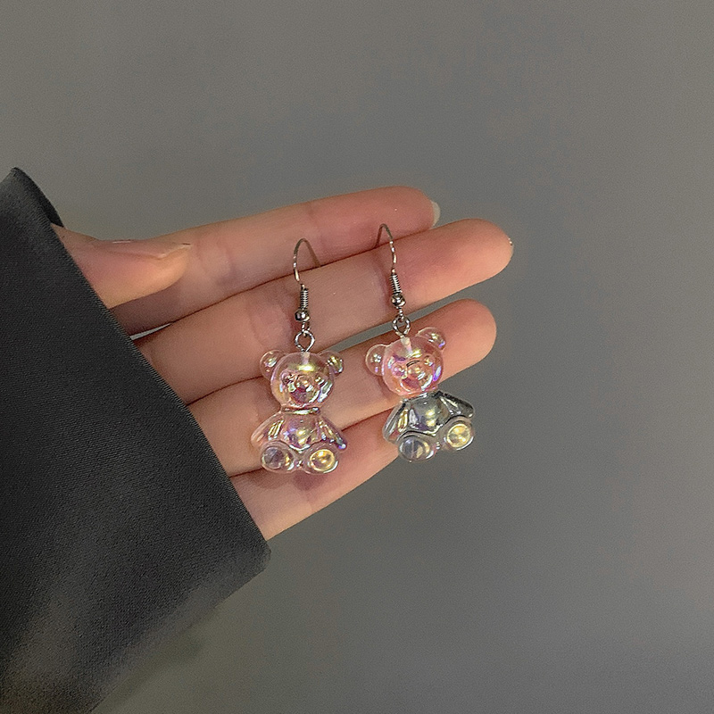 Bông Tai Hình Gấu Đáng Yêu Bằng Nhựa Acrylic Trong Suốt