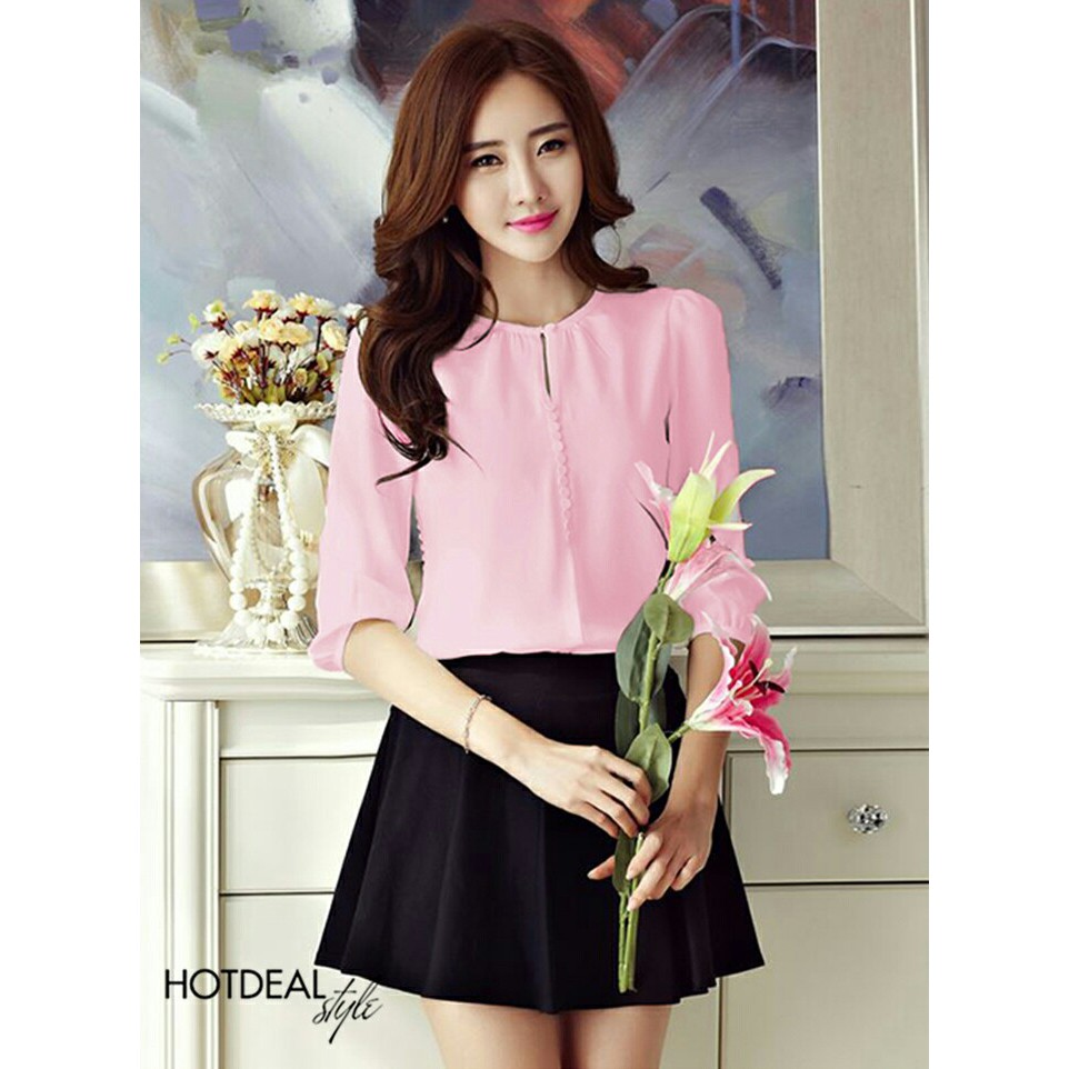 ❣️FREESHIP❣️ Áo phối nút nana - Hàng thiết kế chuẩn