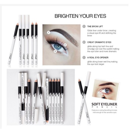 Chì Kẻ Mắt Highlight Màu Trắng - Snow White Soft Eyeliner Pencil