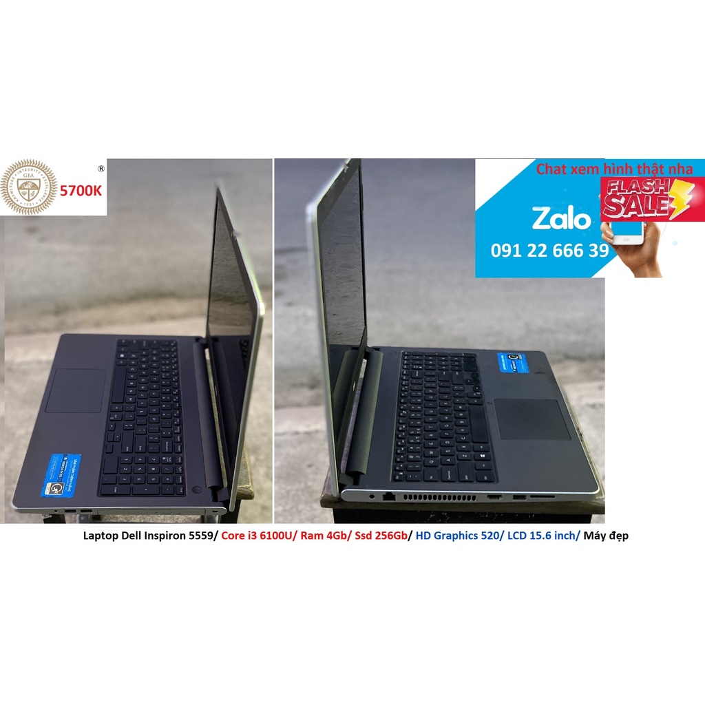 Laptop Dell Inspiron 5559/ Core i3 6100U/ Ram 4Gb/ Ssd 256Gb/ HD Graphics 520/ LCD 15.6 inch/ Máy đẹp | WebRaoVat - webraovat.net.vn