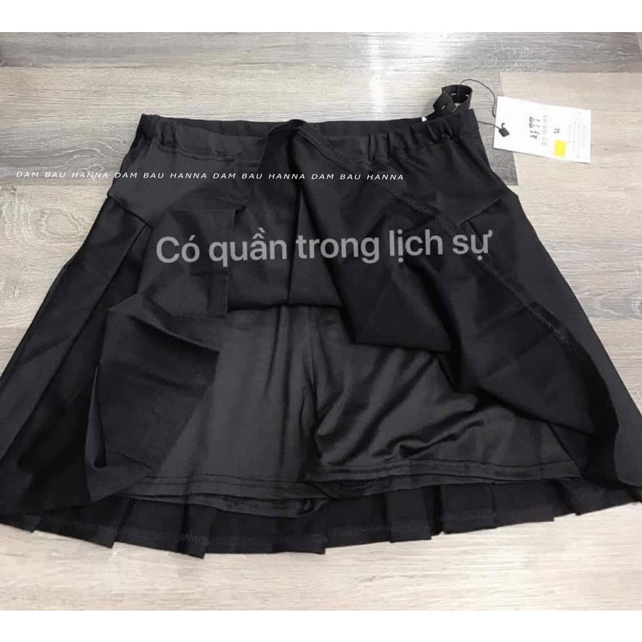 [SIZE 40-65KG] Chân váy bầu xếp ly chất umi siêu đẹp mát mềm mịn và ko xổ lông độ dày vừa phải có lưng thun điều chỉnh