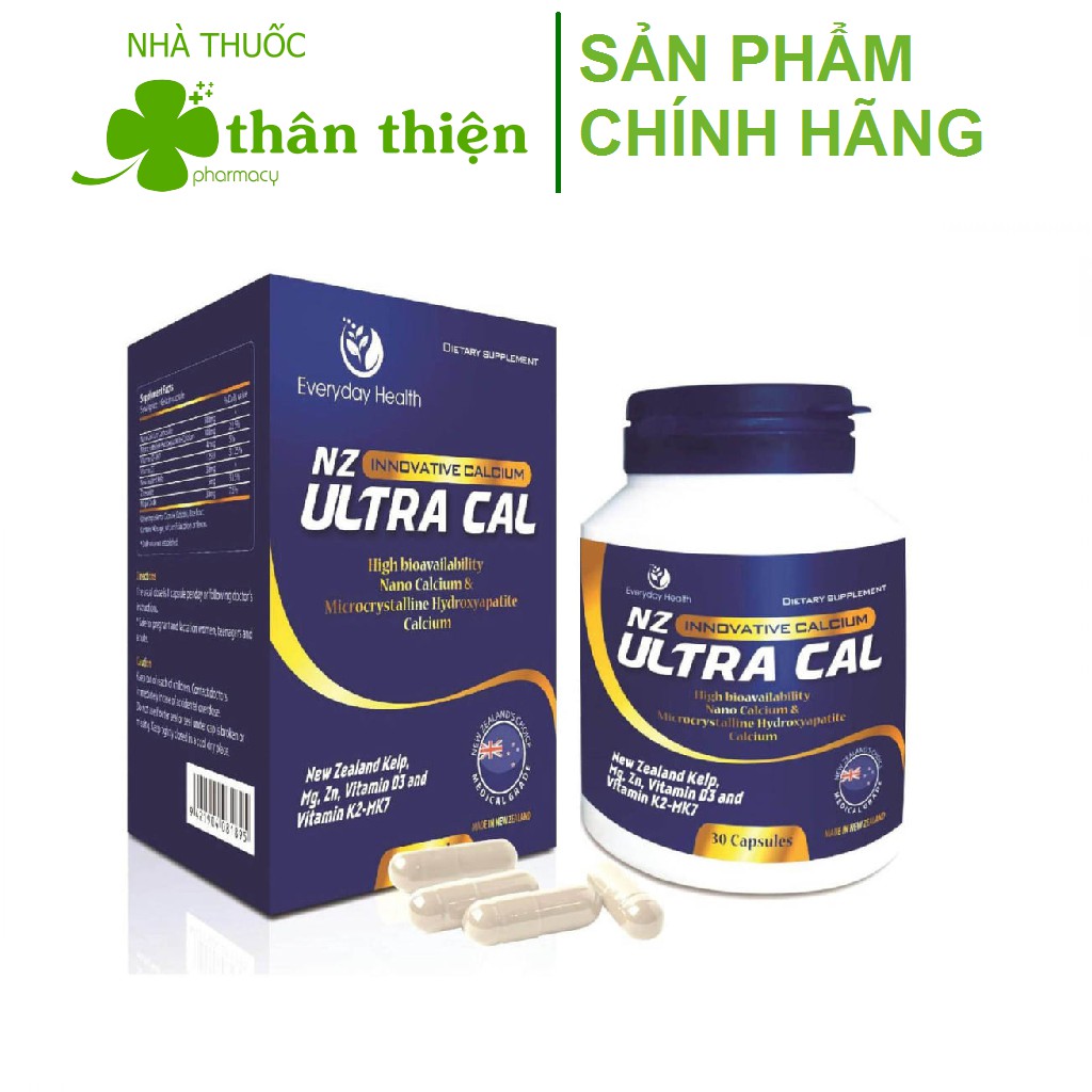 {Nhập Newzeland} NZ-ULTRA CAL Bổ sung canxi hữu cơ cho mẹ bầu và trẻ đang độ tuổi phát triển xương (30 viên)