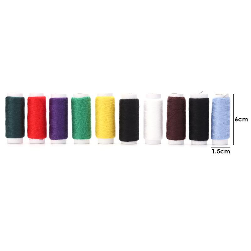 Set 10 cuộn chỉ thêu bằng cotton màu sắc ngẫu nhiên kích thước 50 yards